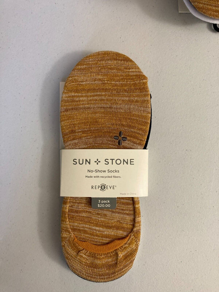 Translation missing: en.Sun + Stone Men's 3-Pk. No-Show Socks Gold Multi Size  7-12 Sock Size 10-13
