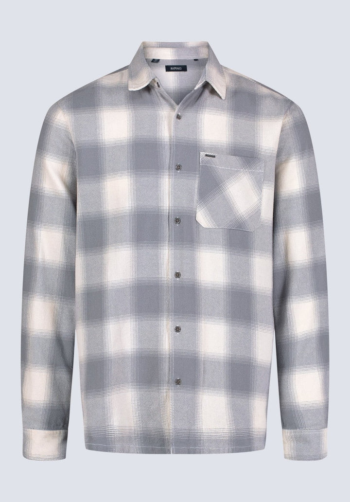 Translation missing: en.Buffalo David Men's Sinclair Plaid Flannel Button-Front Shirt Ultimate Gray-XL