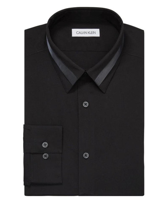 Translation missing: en.Calvin Klein Mens Dress Shirt Slim Fit Formal Infinite Black Solid-15-15.5 34/35