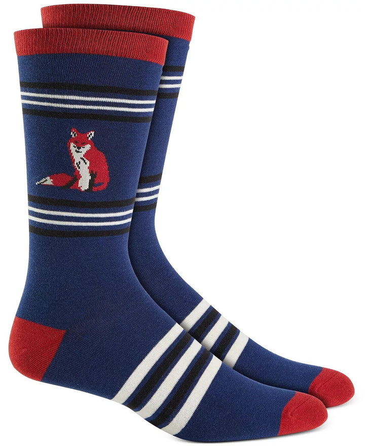 Translation missing: en.Club Room  Lot of 3 Holiday Fox &amp; Stripes Crew Socks Multi-One Size