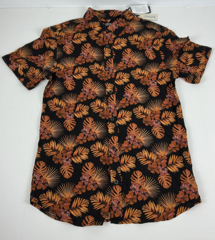 Translation missing: en.Buffalo David Bitton Simad Leaf Print Slim Fit Shirt Dusty Orange-Medium