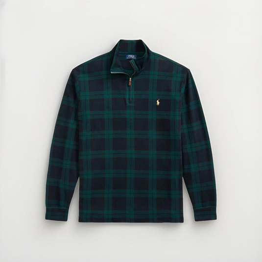 Translation missing: en.Polo Ralph Lauren Men's B&amp;T Estate-Rib Quarter-Zip Sweater Blackwatch-3XB