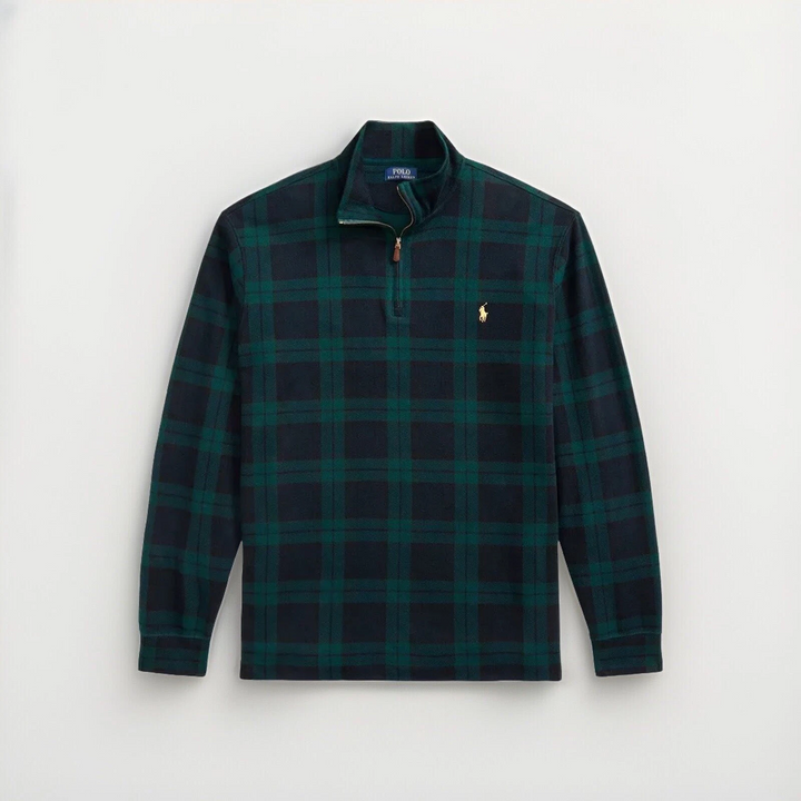 Translation missing: en.Polo Ralph Lauren Men's B&amp;T Estate-Rib Quarter-Zip Sweater Blackwatch-3XB