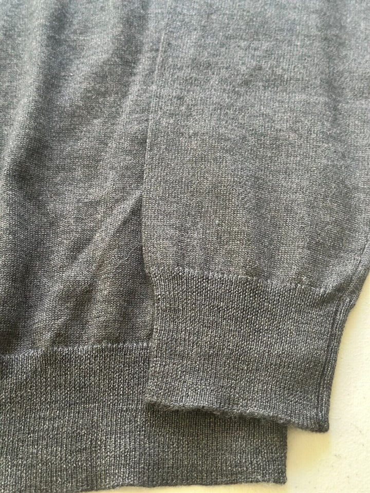 Translation missing: en.The Men's Store Designer Quarter-Zip Merino Wool Sweater in Med Grey-Small