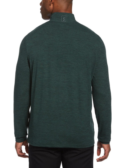 Translation missing: en.PGA Tour Men's Luxury Perform Textured Gradient Stripe 1/4-Zip SweatShirt Grn-Sm