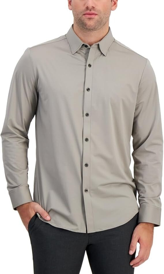 Translation missing: en.Alfani Men's Alfatech Long Sleeve Performance Shirt London Plane - Small