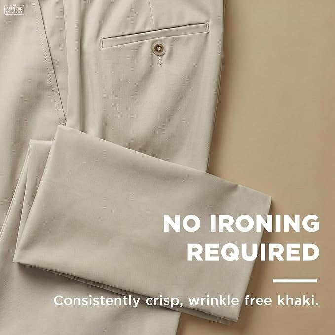 Translation missing: en.Haggar Men's Premium No Iron Khaki Classic Fit Flat Front Stretch Sand-32x32