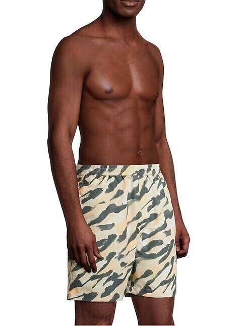 Translation missing: en.Nanushka Men's Kenan Hand-Painted Abstract Animal Print Swim Shorts Multi-Medium