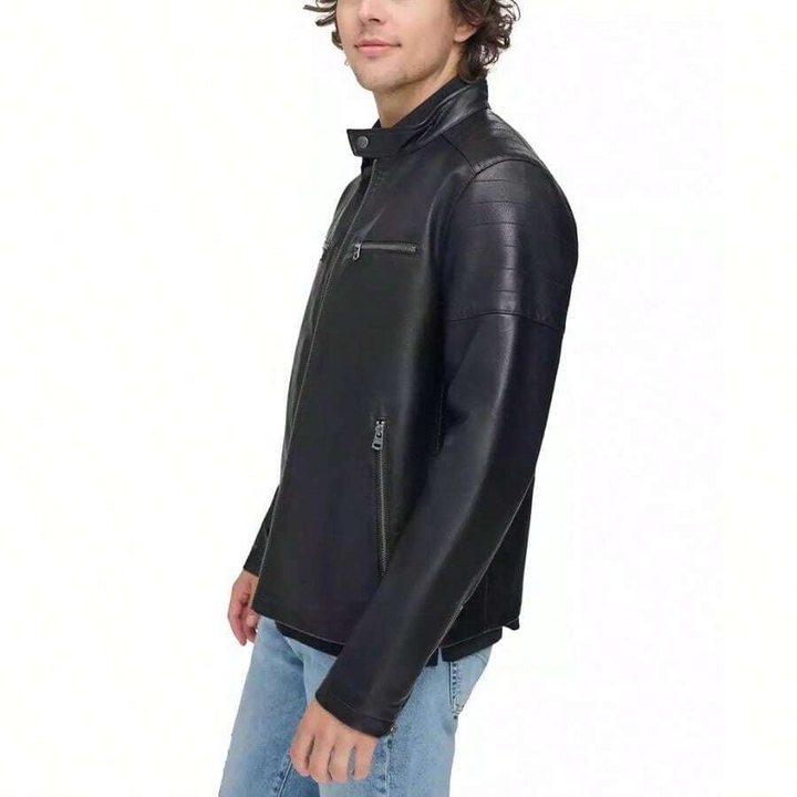 Translation missing: en.Levi's Men's Faux Leather Racer Jacket - Black-Size 2XL
