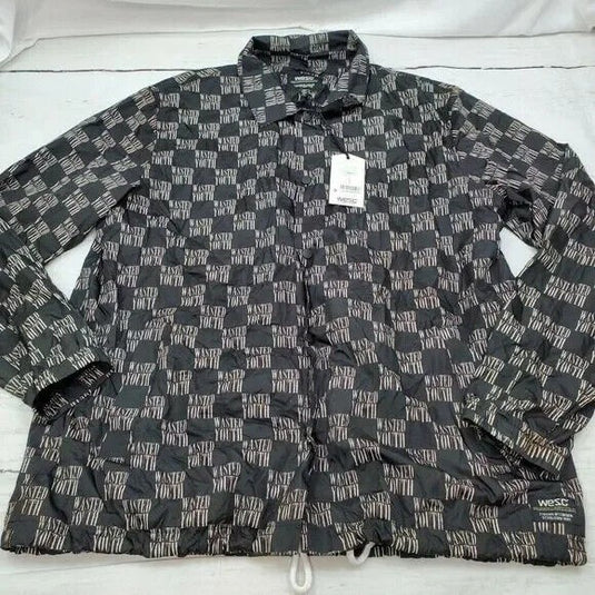 Translation missing: en.WeSC Men's Coach Wasted Youth Printed Jacket in Black-Size Large