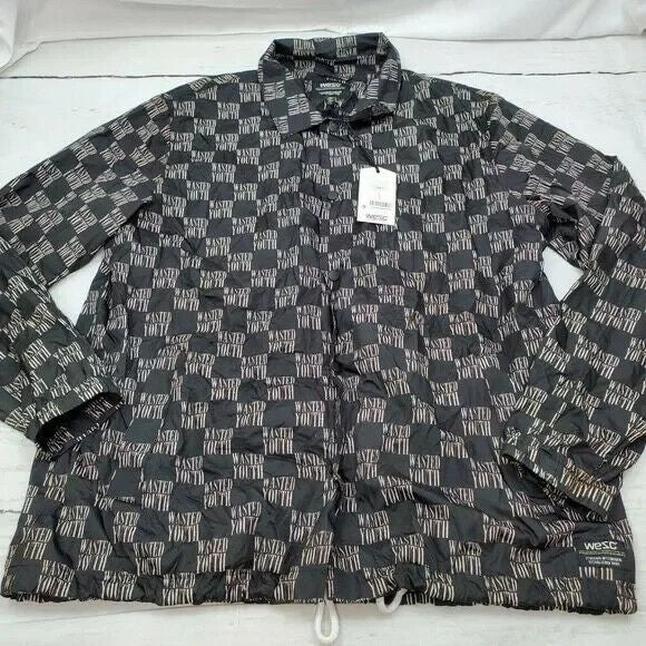 Translation missing: en.WeSC Men's Coach Wasted Youth Printed Jacket in Black-Size Large