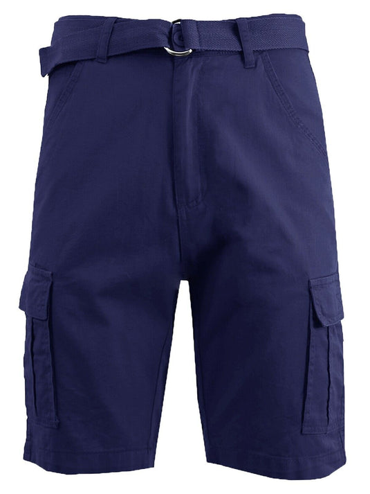 Translation missing: en.Original Blu Rock Belted Cargo Twill Shorts Flat Front Navy-36