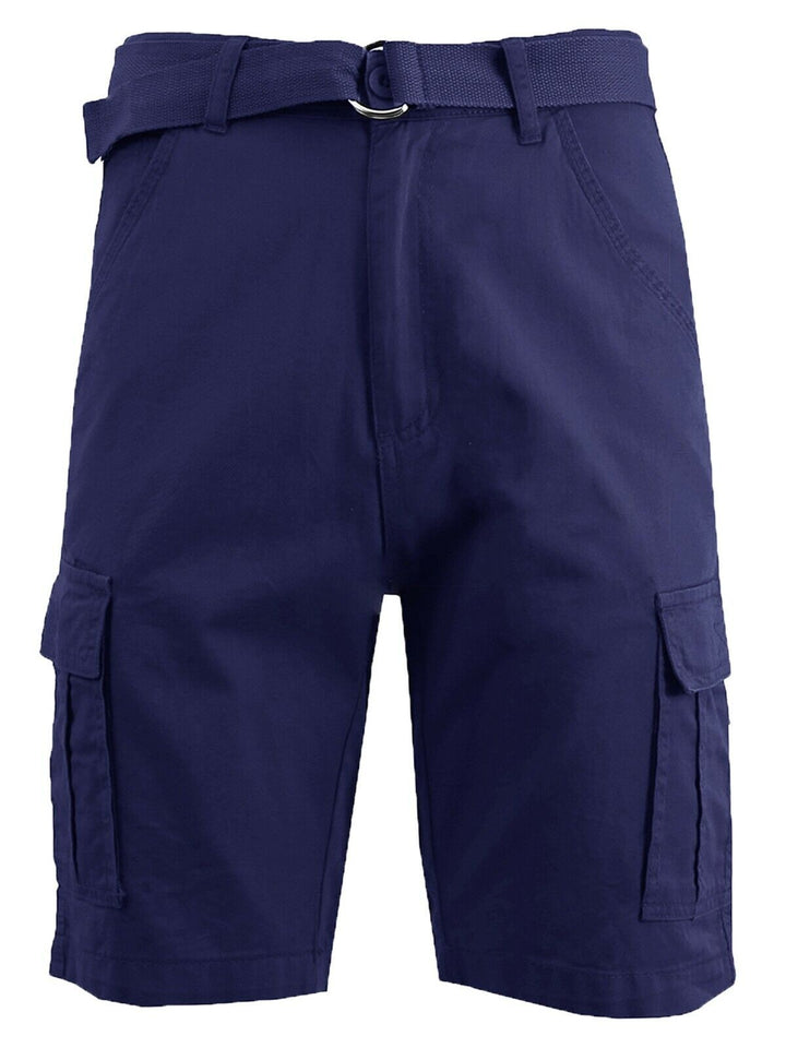 Translation missing: en.Original Blu Rock Belted Cargo Twill Shorts Flat Front Navy-36