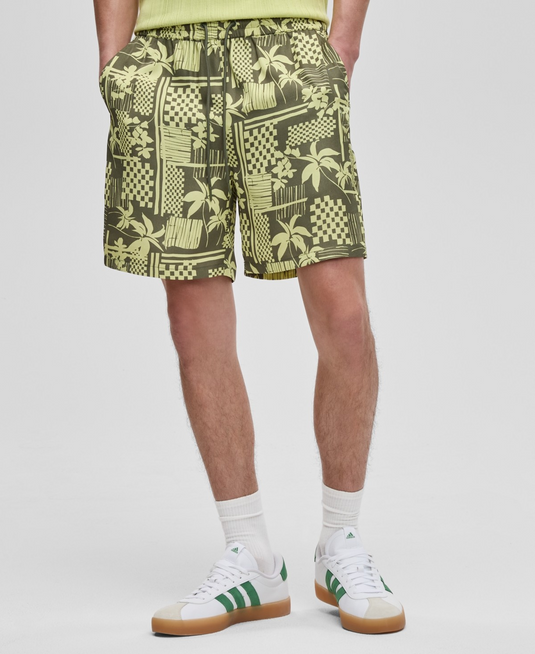 Translation missing: en.Mode of One Men's Vacation Palm Woven Pull-on Shorts Wild Ivy Green-Medium