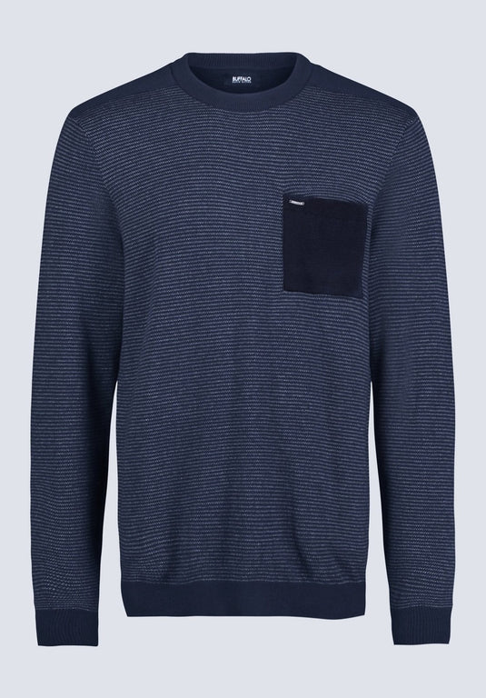 Translation missing: en.Buffalo David Men's William Knit Pullover Crewneck Sweater - Midnight Blue-2XL