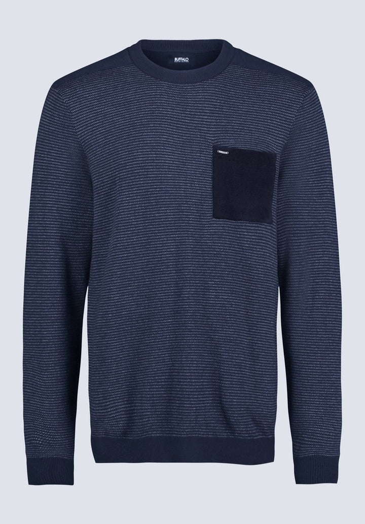 Translation missing: en.Buffalo David Men's William Knit Pullover Crewneck Sweater - Midnight Blue-2XL