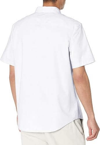 Translation missing: en.Calvin Klein Men's Slim-Fit Stretch Solid Shirt Short Sleeve Brilliant White-Med