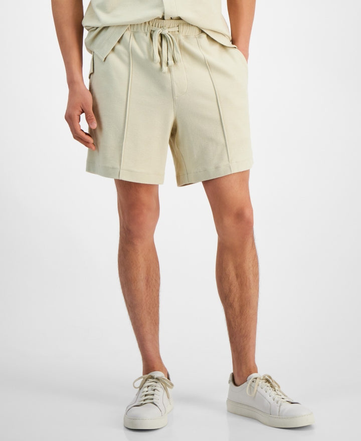 Translation missing: en.Alfani Pique All Cotton Shorts Men's 2XL Brown Rice Solid 5.5 inseam