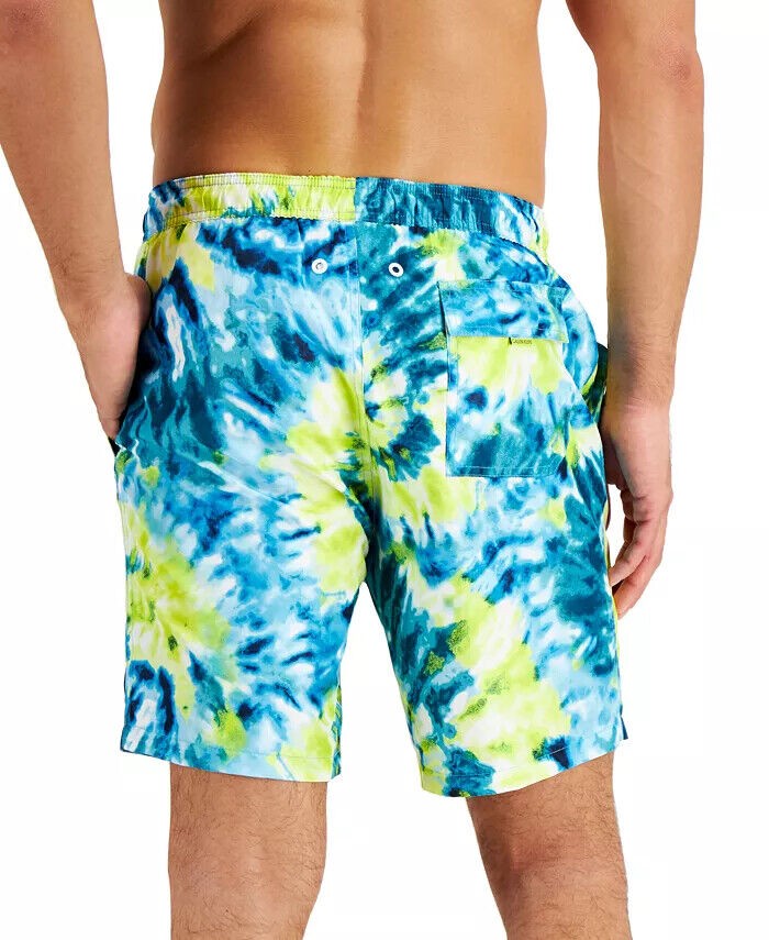 Translation missing: en.Calvin Klein Men's Regular-Fit Upf 50+ Sunburst Tie-Dyed Board Shorts Citrus-Sm