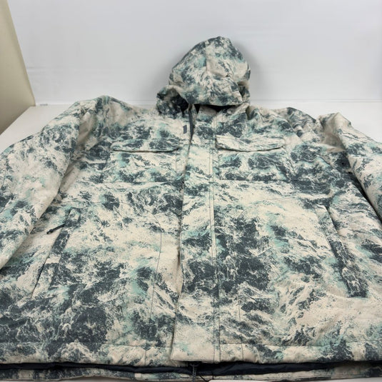 Translation missing: en.Bass Outdoor Men's Water Resist Performance Hooded Pocket Jacket White Multi -XL