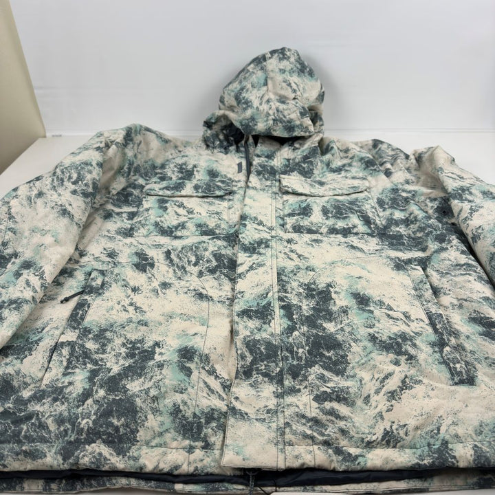 Translation missing: en.Bass Outdoor Men's Water Resist Performance Hooded Pocket Jacket White Multi -XL