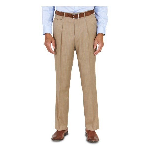 Translation missing: en.Tayion Collection Men's Classic-Fit Taupe Teal Stripe Suit Separates Pants-30/30