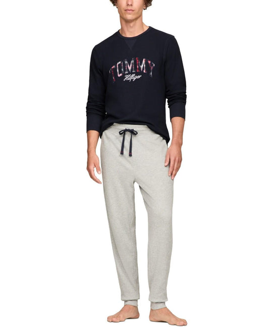 Translation missing: en.Tommy Hilfiger Pajama Shirt Navy Size Large Men's Thermal Logo Long-Sleeve