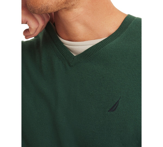 Translation missing: en.Nautica Navtech V-Neck Sweater Size Smal Rain Forrest Green Classic Fit Stretch