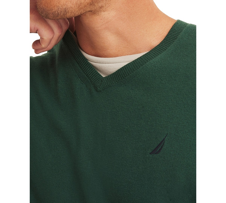 Translation missing: en.Nautica Navtech V-Neck Sweater Size Smal Rain Forrest Green Classic Fit Stretch