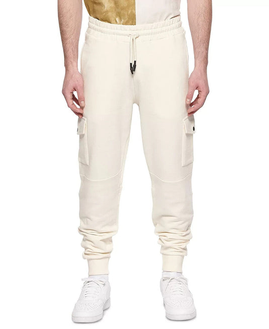 Translation missing: en.elevenparis Men's Cotton Cargo Joggers in Ivory- Size Medium