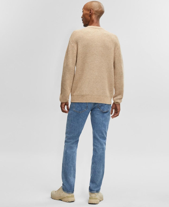 Translation missing: en.Mode of One Men's Long-Sleeve Relaxed Crewneck Sweater Tan-Small