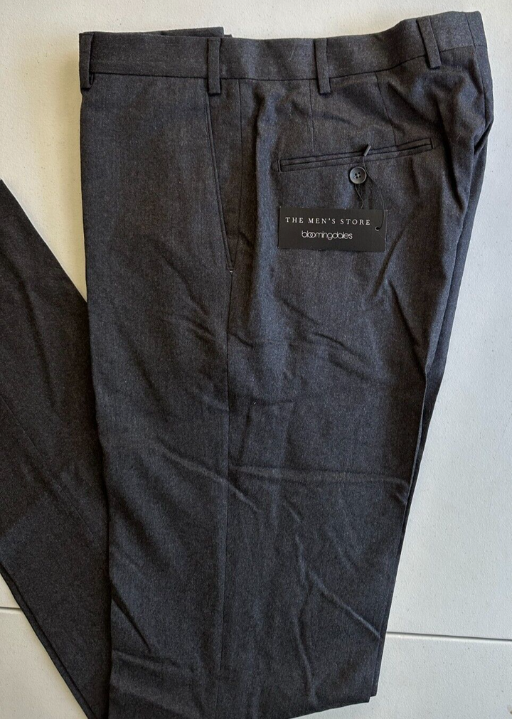 Translation missing: en.The Men's StoreDesigner Brand Wool Stretch Flannel Trousers in Char-40R Unhemmed