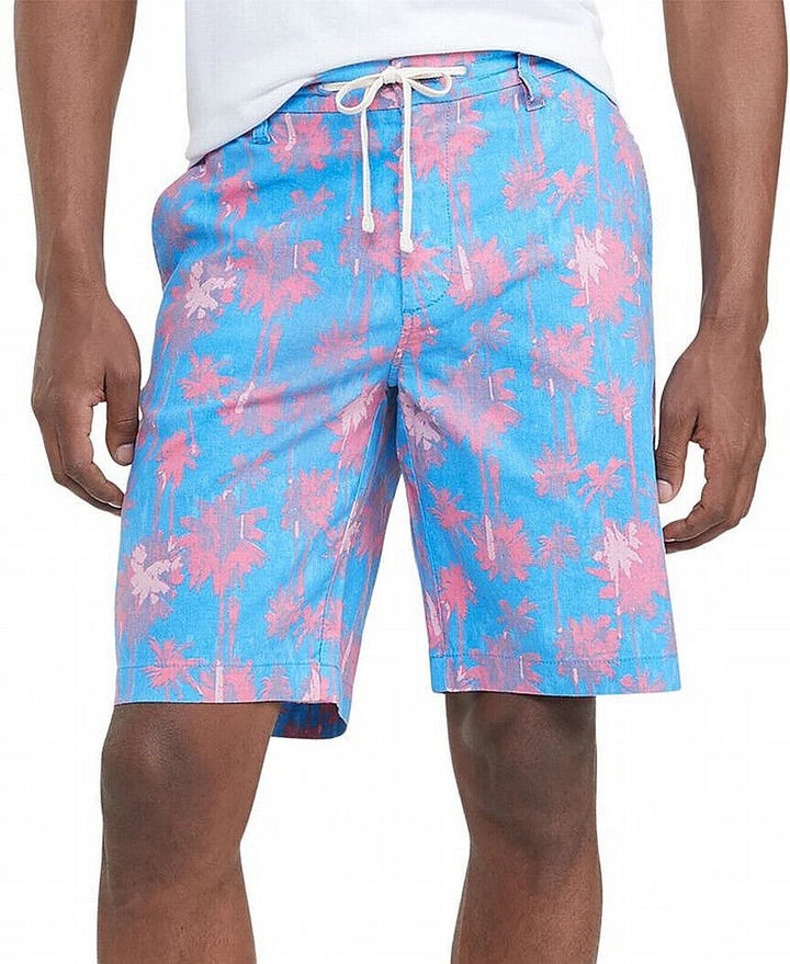 Translation missing: en.Tommy Hilfiger Men's 10" Miho Palm-Print South Beach Shorts in Palace Blue-34