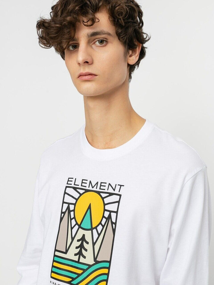 Translation missing: en.Element Men's Logel Long Sleeve T-Shirt in Optic White-Large
