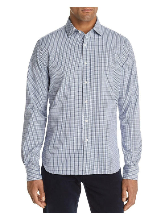 Translation missing: en.The Men's Store Check-Print Classic Fit Shirt Navy-Medium