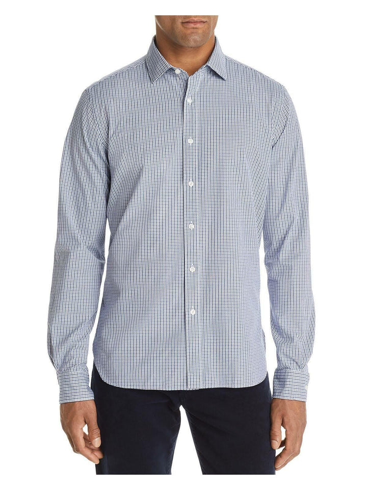 Translation missing: en.The Men's Store Check-Print Classic Fit Shirt Navy-Medium