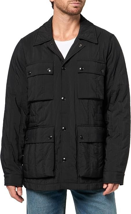 Translation missing: en.Karl Lagerfeld Paris Men's Quilted Regular-Fit Trucker Jacket Black-Medium