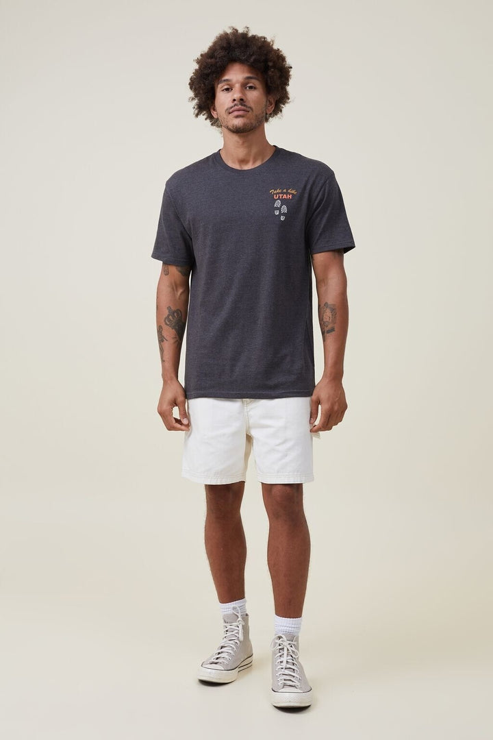 Translation missing: en.Cotton On Men's Loose Fit Souvenir T-shirt - Washed Black 'Take A Hike' - 2XL