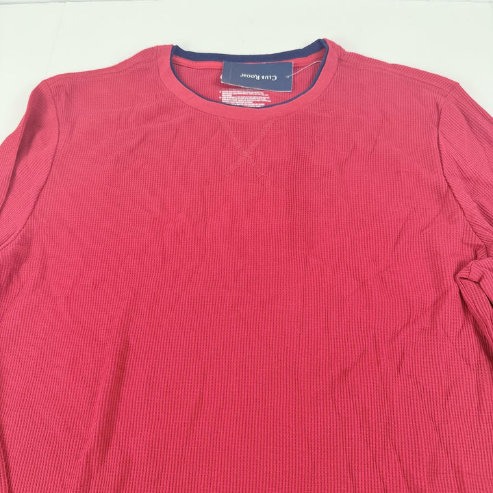 Translation missing: en.Club Room Men's Waffle Long-Sleeve T-Shirt &amp; Pajama Pant Set Jester Red-Medium