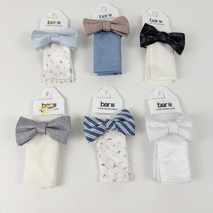 Translation missing: en.Bar III Men's Textured Bow Tie &amp; Pocket Square Set Wedding Formal Volume Pricing
