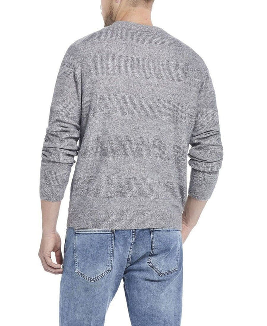 Translation missing: en.Weatherproof Vintage Men's Soft Touch Stripe Crew Neck Sweater Gray Marl-2XL