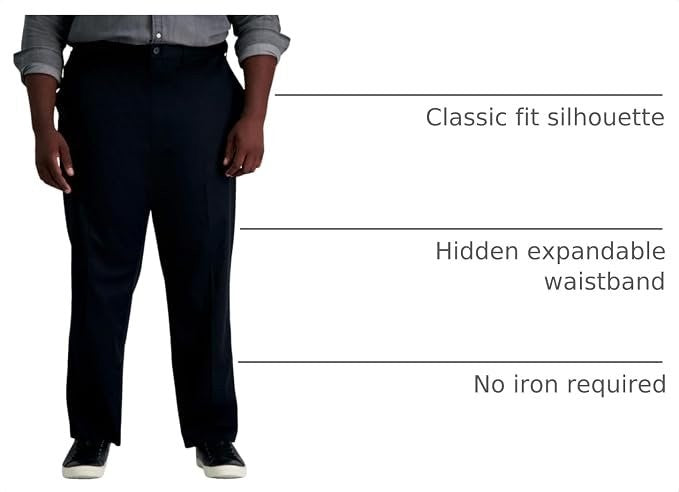 Translation missing: en.Haggar Men's Big &amp; Tall Premium No Iron Khaki Classic Fit Pants Sand-50x32