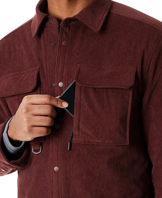 Translation missing: en.Bass Outdoor Shirt Jacket Men's Small Rum Raisin Burgundy Relaxed Fit Corduroy
