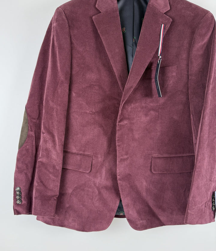 Translation missing: en.Tommy Hilfiger Men's Modern-Fit Corduroy Elbow Patch Sport Coat - Burgundy-40S