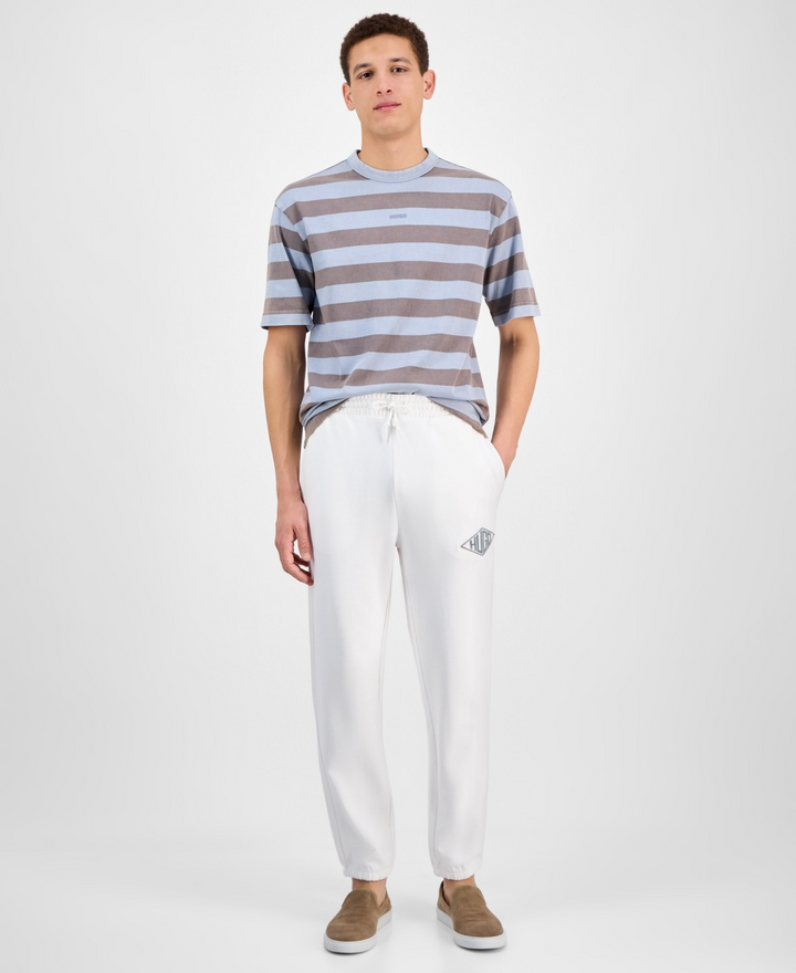 Translation missing: en.Hugo Boss Men's Dacusi Relaxed-Fit Logo Embroidered Joggers Natural White-2XL