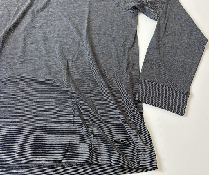 Translation missing: en.Perry Ellis Men's Micro Stripe Long Sleeve Henley Tee Shirt in Charcoal Hthr-Sm