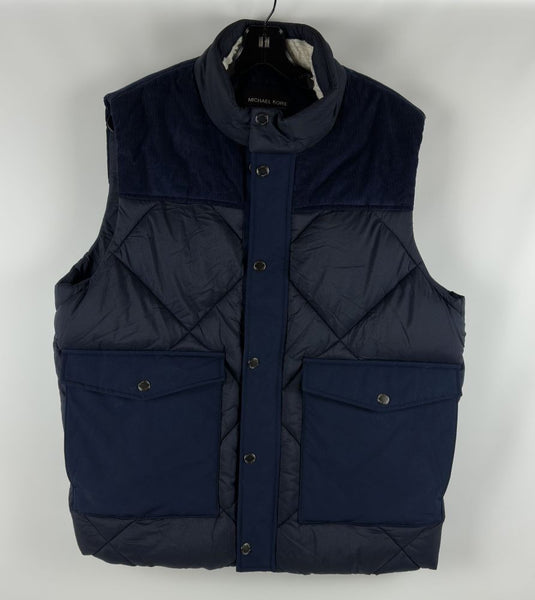 Translation missing: en.Michael Kors Men's Quilted Corduroy-Trim Vest - Midnight Blue-Large
