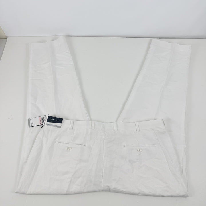 Translation missing: en.Perry Ellis Men's Linen Blend Solid Twill Pants - Bright White-40x30