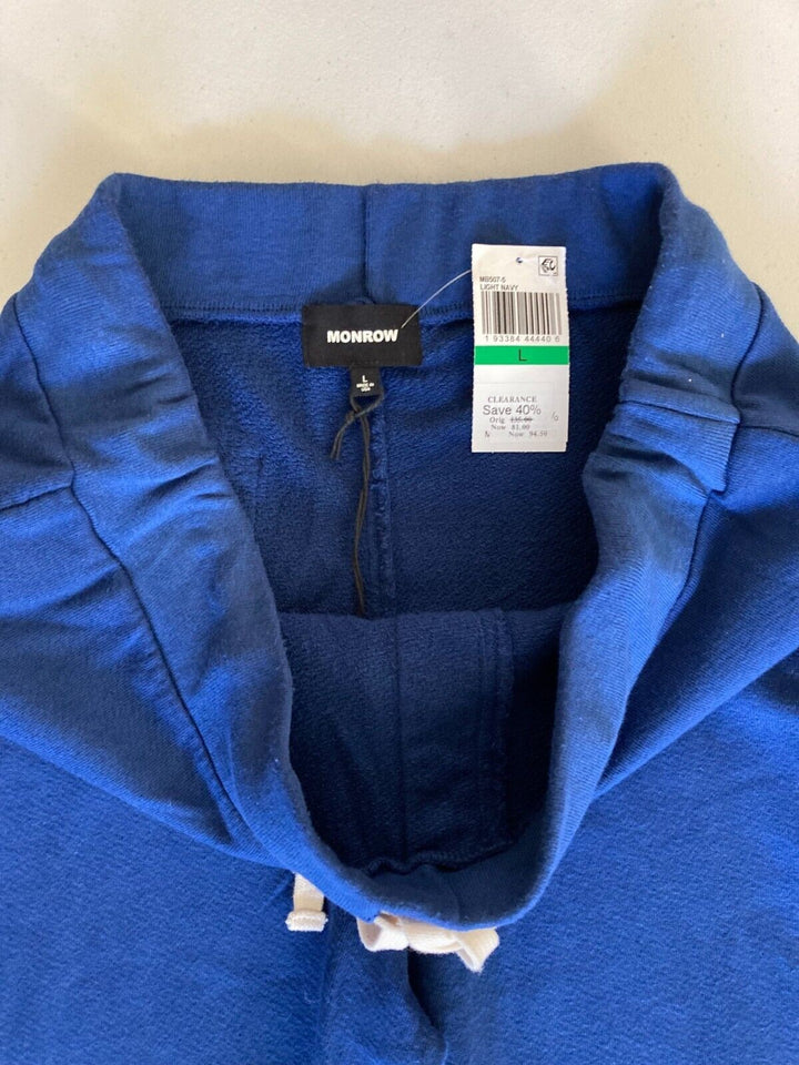 Translation missing: en.Monrow Men's All Cotton Drawstring Sweatpants in Light Navy-Large