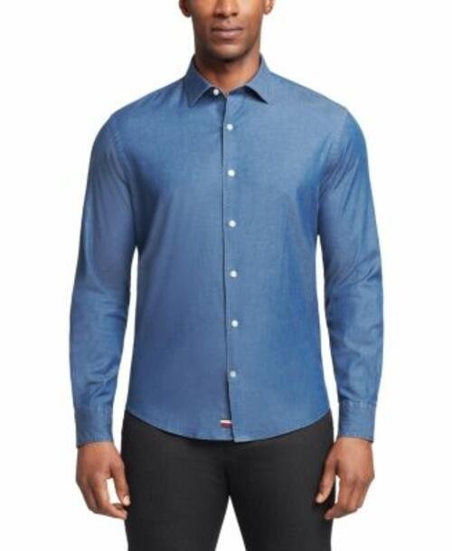 Translation missing: en.Tommy Hilfiger Men's Flex Reg Fit Washed Untucked Dress Shirt Blue-15-15.5 32/33